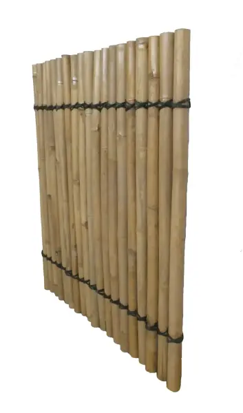 Product image of the product “Bamboo element Pallet cover, rigid, yellow-brown (Apus), with decorative rope. Diameter 3-5cm 100 x 120 cm Height. ”